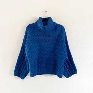 M&S Collection Dot‎ Knit Blue Sweater